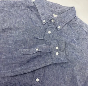 Camisa cambray These Glory Days Scandinavia mezcla de algodón/lino para hombre talla L - Imagen 1 de 7