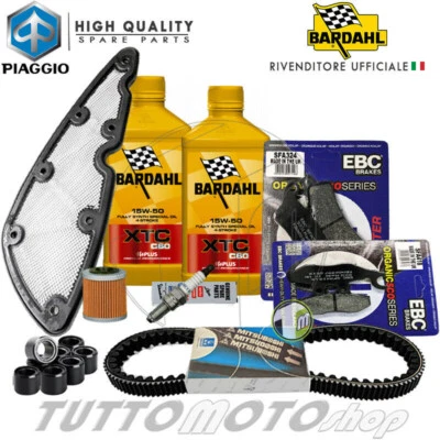 BARDAHL - PIAGGIO - BANDO - MITSUBOSHI - EBC BRAKES Tagliando PIAGGIO Beverly 350 ST 2012 2013 2014 Olio Bardahl XTC + Kit Completo