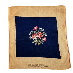 Hiawatha Heirloom Canvas Needlepoint Floral Preworked Hand Stitched Vintage #2 - Picture 1 of 7