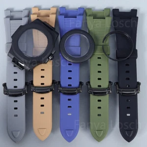 39.5mm Matte Black Modified Nautilus Watch Case Mod Strap Sapphire Glass nh35 - Picture 1 of 14