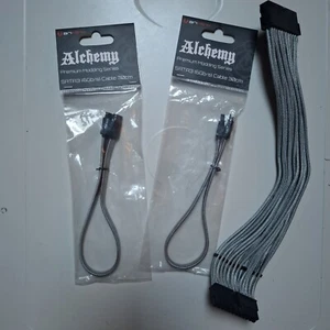 Bitfenix Alchemy 24pin And Sata Cabels Silver Modding - Zdjęcie 1 z 6