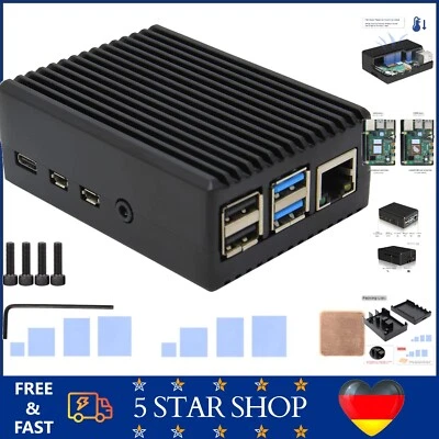 Aluminium Gehäuse mit Passiver Kühlung für Raspberry Pi 4 Model B - Bild 1 von 4