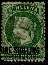 ST. HELENA QV SG19, 1s deep green (type C), USED. Cat £18.