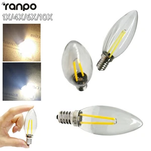 2w E14 E12 C25 Led Candle Light Bulbs Small/screw Night Leds Glass/cover Living - Picture 1 of 16