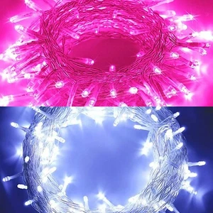String Lights Combo - Pink & White, 51 Feet Fairy Light Decor pack of 2 - Picture 1 of 22