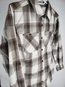 Carhartt Checkered Windowpane Shirt Womens Size XS Plaid Long Sleeve Button Up - Picture 1 of 7
