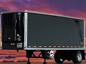 1/64 DCP BLACK 28' WABASH CARRIER REEFER VAN PUP TRAILER - Picture 1 of 6