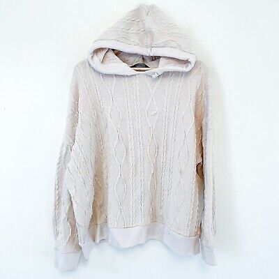 Ladies Cream Hoodie Knitted Jumper Sweater Top Size 18 BX28 • 6.03€