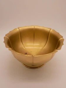 Vintage light Brass pedestal Bowl Baldwin- some wear spots- decor/planter - Picture 1 of 7