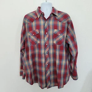 Camisa vaquera Roper para hombre perla con botones granate a cuadros manga larga talla 2XL - Imagen 1 de 5