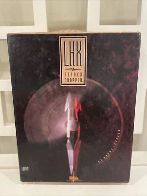 LHX ATTACK CHOPPER  (IBM PC) 1990 5.25 Floppy Disc Big Box W/ Pilot Handbook - Image 1 of 4