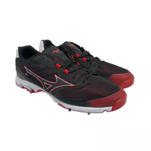 Mizuno Men's 9-Spike Dominant 2 Baseball Cleats Black/Red Size 13M - Picture 1 of 8