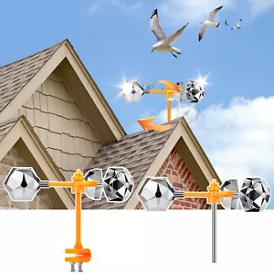 Bird Repeller 360° Reflective Design Bird Deterrent Wind Powered Bird weAQr - Picture 1 of 17