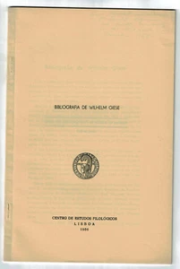 Bibliografia De Wilhelm Giese, Seltener Druck mit Autograph Lisboa 1956 Spanisch - Bild 1 von 2