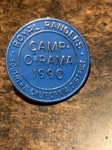Vintage Royal Ranger Southern Cal District 1990 Camp-O-Rama Hutnadel - Bild 1 von 2