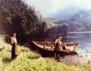 Hans Dahl By The Waters Edge Leinwandbild 16 x 20 - Bild 1 von 4