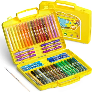 48 Colors Gel Crayons for Toddlers, Non-Toxic Twistable Crayons Set with 1 Brus - Picture 1 of 8