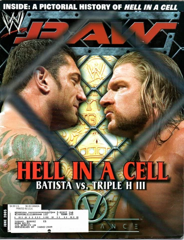 Dave Batista HHH June 2005 WWE Wrestling RAW Magazine Shawn Michaels Poster Cover
