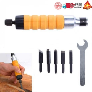 Wood Electric Carving Knife Chisel Kit Woodworking Whittling Cutter Chip Tool - Picture 1 of 12