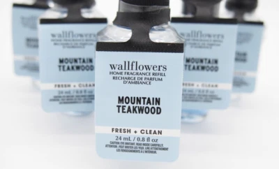 (5) Bath Body Works MOUNTAIN TEAKWOOD Fresh Clean Wallflower Refill Bulb 0.8oz - Image 1 of 4