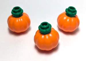 Lego-Minifiguren Zubehör-Menge 3-oranger Kürbis, grüner Stiel - Bild 1 von 1