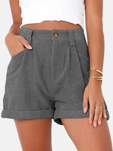 Full Size High Waist Shorts with Pockets - Picture 1 of 54