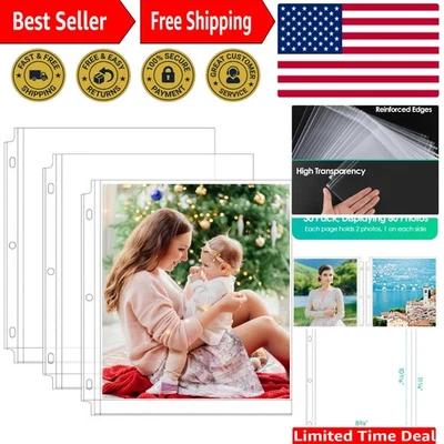 Paquete de 30 fundas para fotos de archivo de 8x10 para carpetas de 3 anillos - protección de alta resistencia Foto 1 de 4