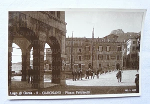 VECCHIA FOTO FOTOGRAFIA VINTAGE LAGO DI GARDA GARGNANO 1920C ALBERGO CERVO - Picture 1 of 2