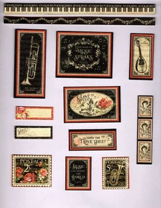 Fragmentos Gráficos 45 NOTAS DE AMOR #3 (13 PIEZAS) MINI DIARIO EFÍMERO CORTADO A MANO álbum de recortes - Imagen 1 de 2