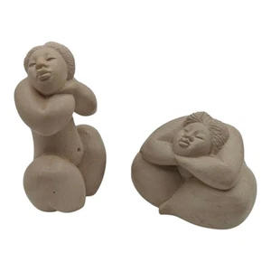 Estatuas de jabonera inuit vintage de Louis Johnny Haití damas grasas - Imagen 1 de 11
