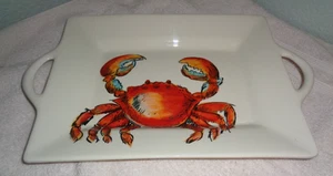 Maxcera Crusty Crab 15" Servierplatte mit tiefem Griff Ozean Strand - Bild 1 von 2