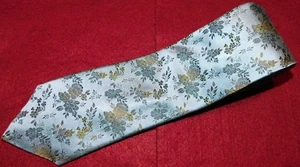 KUHLMAN MADE IN ITALY LIGHT BLUE/GREEN/GREY FLORAL TIE - TIES - NECK TIES. - Picture 1 of 3