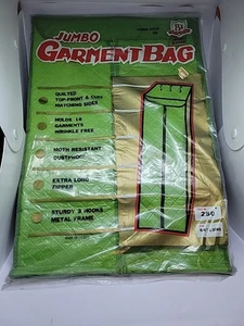 Vintage Prepac Garment Bag Jumbo Closet Zipped Quilted Vinyl Large 54" Green New - Picture 1 of 1