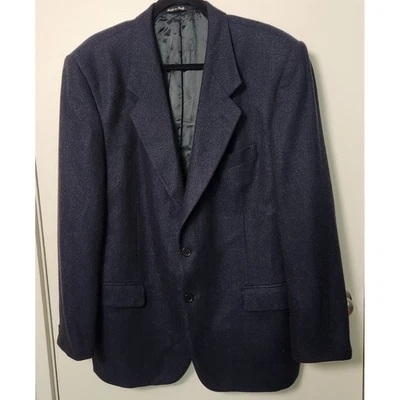 Blazer Loro Piana Italia Agostino 100 % cachemir azul marino pecho único 46R forrado Foto 1 de 4