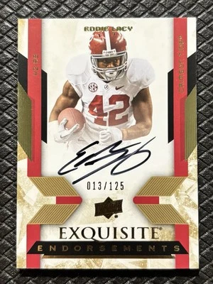 EDDIE LACY 2013 UD Exquisite GOLD Rookie Auto SP /125 Alabama Packers Star RC - Image 1 of 2