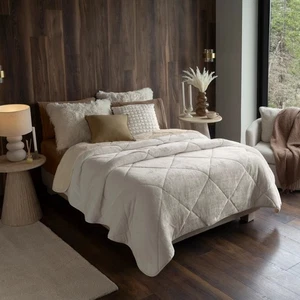 BEIGE COLOR BLANKET WITH SHERPA VERY SOFTY THICK AND WARM KING  SIZE - Picture 1 of 5