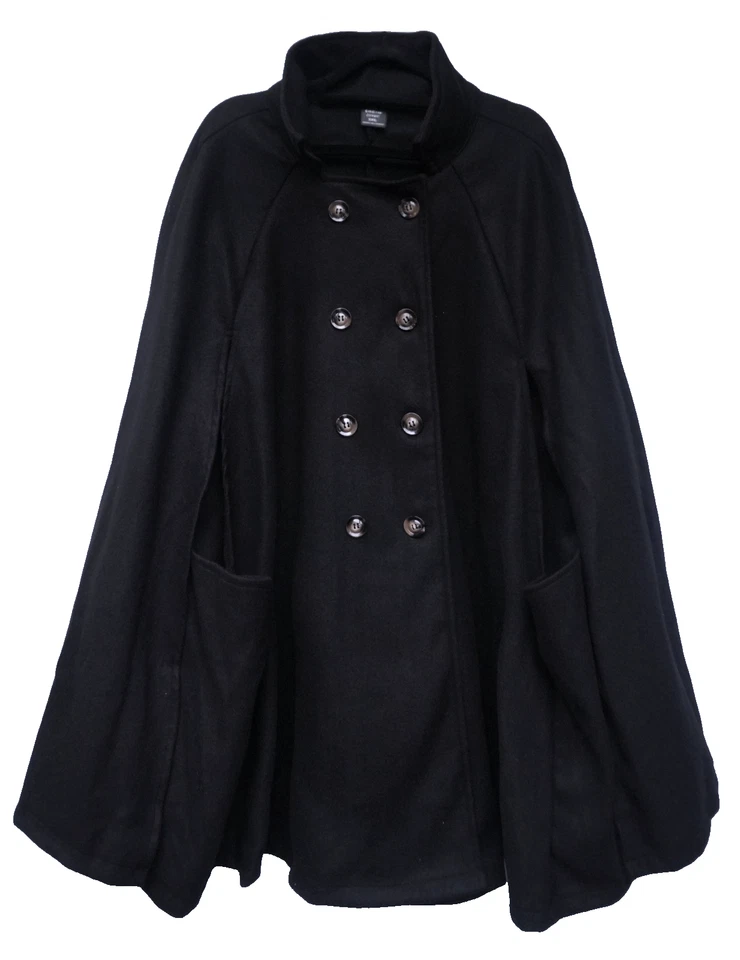 Tolles kaschierendes Cape Poncho Gr. 3XL Fleece schwarz Neu - Bild 1 von 2