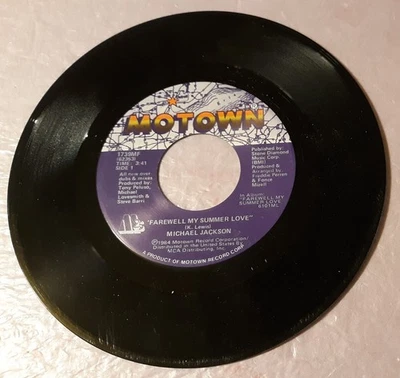 Michael Jackson Farewell My Summer Love/Call On Me Motown 7" Vinyl Record 45rpm - Image 1 of 2
