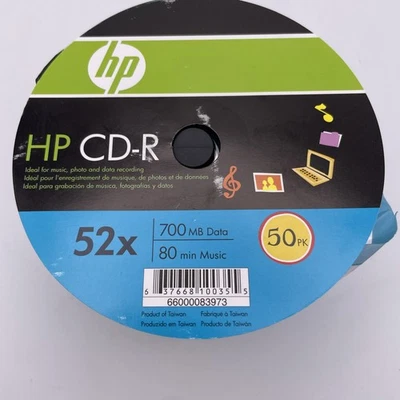 Logotipo azul HP 52X CD-R 700MB 80min CD-R 50 peças - Imagem 1 de 3