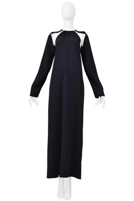 MAISON MARTIN MARGIELA NAVY BACKLESS DRESS WITH METAL COLLAR AND CUTOUT 2000 - Image 1 of 4