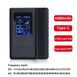 MiFi 5G Modem Mit Farb LCD WiFi6 Dualband Hotspot SIM Kartensteckplatz Neun - Picture 1 of 8