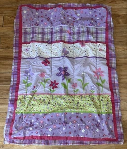 Circo Mädchen Decke Bettdecke lila rosa Blume/kariert Schmetterling 54 x 40 RAR - Bild 1 von 7