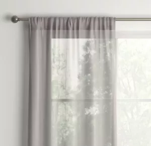 (2) Room Essentials Gray Sheer Voile Lightweight Window Curtain Panel 60" x 63" - Picture 1 of 3