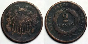 1868 Two Cent Piece - Picture 1 of 1