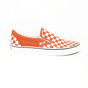 Vans Classic Slip On Checkerboard Burnt Ochre Orange Low Canvas Shoe Sneaker Men