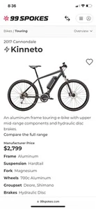 2017 CANNONDALE KINNETO ELECTRIC BIKE MEDIUM SHIMANO STOPS - Picture 1 of 20