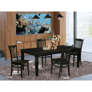 5 Pc Dining Room set with a Dinning Table and 4 Wood Kitchen ... - Picture 1 of 4