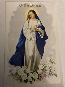 On Your Birthday Mary Association Of Marian Helpers VTG Card (Stockbridge, MA) - Picture 1 of 5