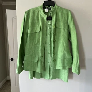 Harve Benard 100% Linen Casual Skirt Set Blazer Sz 8 , Skirt Sz 6 With Pockets - Picture 1 of 19