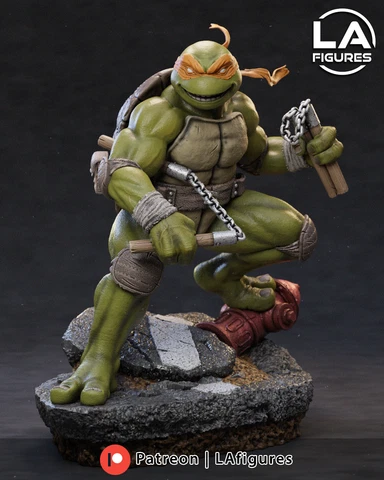 Michelangelo figure - TMNT - 3d printed model - 3D figure - 1/6 1/10 scale Cover
